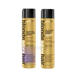Sexyhair Sulfate Free Bright Blonde Shampoo + Conditioner 300ml dark purple shampoo Suitable for preserving gray color platinum