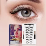10 pairs of natural magnetic fake eyelashes that are easily removed with magnetic eyeliner with magnetic fake eyelashes