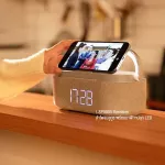 ลำโพงบลูทูธ 4in1 ชาร์จไรสาย นาฬิกาตั้งปลุก พร้อมโคมไฟ แบตเตอรี่ 1800 mAh เสียงดี มีไฟ