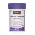 Swisse Collagen + Grape Seed Swiss, Collagen Dietary Supplement + 60 Tablets