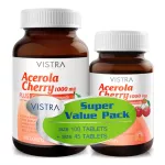 VISTRA Acerola Cherry 1000mg 100+45 tab วิสทร้า อะเซโรลา เชอร์รี 100+45เม็ด
