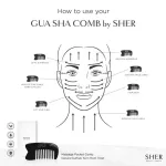 NARAH GUA SHA COME by SHER โปรซื้อ 2 ชิ้นลด 10% นราห์หวีกัวซา หวีเขาจามรี หวีนวดเพื่อสุขภาพ กัวซาหน้าเด้ง ไล่เลือดลม เส้นผมแข็งแรง ไม่แตกปลาย