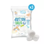 Wel-B Cotton Balls 100g เวลบี สำลีก้อน ขนาด 100 กรัม แพ็ค 3 ซอง - สำลี สำหรับเด็ก ทารก สำลีก้อน ผลิตจากฝ้ายธรรมชาติ 100% ไม่เป็นเป็นขลุย