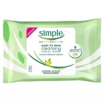 Simple cleansing facial wipes ซิมเพิล เช็ดหน้า / Simple Water Boost Hydrating Cleansing Wipes
