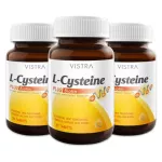 Vistra L-Cysteine Plus Biotin อาหารเสริมเพื่อเส้นผม และเล็บที่แข็งแรง 30 แคปซูล x 3 ขวด
