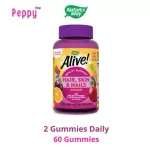 Nature's Way Alive! Hair Skin & Nails with Collagen Strawberry Flavored 60 Gummies วิตามินบำรุงผม-ผิวและเล็บ ผสมคอลลาเจน