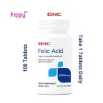 GNC Folic Acid 1,000 mcg 100 Vegetarian Tablets โฟลิค 100 เวจจี้แท็บเล็ต