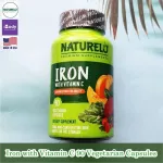 ธาตุเหล็ก Iron with Vitamin C 90 Vegetarian Capsules NATURELO®