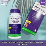 วิตามิน นอนหลับ แบบเม็ดอม รสสตรอเบอร์ร Sleep Aids Calm Sleep 6 mg, Fast Dissolve, Strawberry Flavor 60 Tablets Natrol® หลับเร็ว หลับลึก หลับสบาย