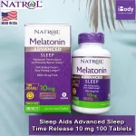 วิตามิน นอนหลับ Advanced Sleep Aids 10 mg, Maximum Strength, Time Release 60 or 100 Tablets Natrol® หลับเร็ว หลับลึก หลับสบาย