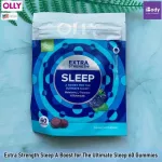Vitamins sleeping with EXTRA Strength Sleep 5 mg, BlackBerry Zen Flavor 60 Gummies Olly®, fast sleep, deep sleep comfortably.