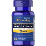 PURITAN'S PRIDE  Extra Strength Melatonin 5 mg เมลาโทนิน 5 มิลลิกรัม 60-120 เม็ด ผ่อนคลาย แก้ปัญหา นอนไม่หลับ เลือกขนาดด้านใน