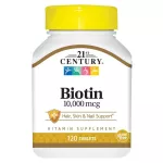 21st century biotin, biotin, biotin 10000 mcg, 120 tablets, biotin 120 tablets, skin and nails