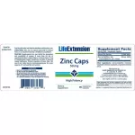 Life Extension Zinc Caps High Potency 50 MG 90 Vegetarian Capsules 50 mg 90 Weigi Capsule