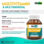 Vitamin X3 Multivitamin & Multimineral Biocap Vitamin A B1 B2 B3 B6 B7 B12 C D E K Zinc Magnesium