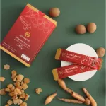 Longanic, longan juice mixed with white Krachai, 12 boxes, ready to drink from 100% natural natural extraction envelopes, helping to sleep well, relieve good memory.