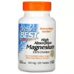 Doctor's Best, High Absorption Magnesium ,120 Tablets,แมกนีเซียม ,กระดูก กล้ามเนื้อ , หัวใจ, เส้นประสาท