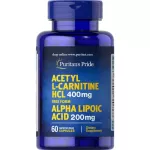 Ready to deliver Puritan's Prid, Acetyl L-Carnitine 400 mg + Alpha Lipoic Acid, complete in one tablet, burn and antioxidant.