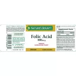 Nature's Bounty Folic Acid Maximum Strength 800 MCG 250 Tablets Falic Adid 250 tablets