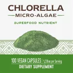 Nature's Way Chlorella Micro-Algae 1,230 mg 100 Vegan Capsules. Helps to reduce cholesterol, 100 Vgan capsule
