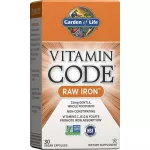 Garden of Life Vitamin Code Raw IRON 30 Vegan Capsules, Vitamin, iron 30 Vigan capsule