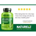 Naturelo Vegan B12 with Spirulina 90 Capsules Vitamin B12 Mixed to Rulina 90 Wigan Capsule