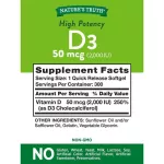 Nature's Truth High Potency Vitamin D3 2,000 IU 300 Quick Release Softgels Vitamin D 300 300 Softgel