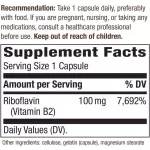 Nature's Way Vitamin B2 100 mg 100 Capsules วิตามินบี 2 100 มิลลิกรัม 100 แคปซูล