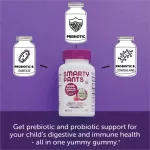 SmartyPants Kids Probiotic Complete Grape 4 Billion CFU 60 Gummies พรีไบโอติคและโพรไบโอติค สำหรับเด็ก 60 กัมมี่