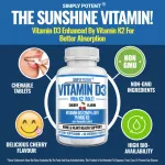 3 vitamin D natural grade formula !!! Simply Potent Vitamin D3 K2 MK7, 90 Chewable Tablets, No.711