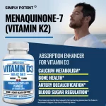 3 vitamin D natural grade formula !!! Simply Potent Vitamin D3 K2 MK7, 90 Chewable Tablets, No.711