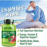 วิตามินและแร่ธาตุจากพืช สำหรับผู้ชาย Whole Food Multivitamin for Men 120 Vegetarian Capsules NATURELO®