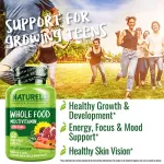 วิตามินรวม สำหรับวัยรุ่น 12-18 ปี ภูมิคุ้มกัน Whole Food Multivitamin for Teens 60 Vegetarian Capsules Naturelo®