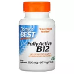 Doctor's Best, Best Fully Active B12, 1500 mcg, 60 Veggie Caps วิตามิน B12,ความจำ,สมอง,เส้นประสาท
