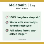 วิตามิน นอนหลับ Sleep 1 mg 180 Tablets Nature's Bounty® หลับเร็ว หลับลึก หลับสบาย