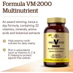 More than 33 vitamins nourish the body. Formula VM-2000 Multiple Vitamins with Chensted Minerals 60 OR 180 Tablets Solgar®