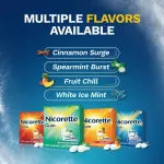 นิโคเร็ทท์ หมากฝรั่ง Gum Coated For Bold Flavor 4 mg 160 or 180 Pieces, White Ice Mint Nicorette® รส ไวท์ไอซ์มินท์ นิโคเรท