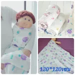 ผ้าห่อตัวผ้ามัสลินนิ่ม 120x120 CM ผ้าห่อตัวทารก ผ้าห่อตัวผ้ามัสลิน Organic Cotton 100% เกรด A ขนาด 120x120 cm นิ่มมาก