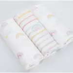 Sofflin ผ้าอ้อมมัสลินใยไผ่ ไซส์ XL ลาย Rainbow 3 ผืน