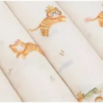 Sofflin ผ้าเช็ดหน้ามัสลินใยไผ่ ไซส์ L ลาย Tiger 5 ผืน