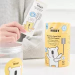 Moby, gauze wipes, wiping the tongue, stereot, a pack in the pack in the envelope, very clean, easy to use, 1 set has 32 wraps Babymoby