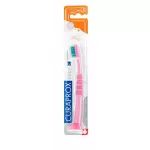 Toothbrush for young children, Curaby Baby, pink handle