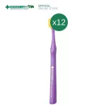 แพ็ค 12 Dentiste' 6580 Gum And Tooth Brush - แปรงสีฟัน ป้องกันเหงือกร่น ครบทุกสี สีม่วง เขียว ฟ้า ขาว เหลือง เดนทิสเต้