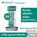 Pack 6 Dentiste Repaire Toothpaste 70 GM. Toothpaste, teeth, swearing Reduce teeth Fluo Apatite, 70 grams, Dentate