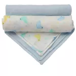 Mimibabe ผ้าอ้อมสาลูลายเป็ดฟ้า 27"x27" สำหรับเด็กทารก บรรจุ 6 ผืน