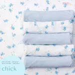 ผ้าอ้อมสาลู Mimibabe The happy duck collection สีฟ้า บรรจุ 6 ผืน ผลิตจากเส้นใย cotton 100%  ไม่มีสารเคมี ส