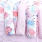 Mimibabe 27x27 นิ้ว ผ้าอ้อมสาลู แพ็ค 6 ผืน - ลายสวนสัตว์ชมพู+ ชมพู