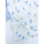ผ้าอ้อมสาลู Mimibabe The happy duck collection สีฟ้า บรรจุ 6 ผืน ผลิตจากเส้นใย cotton 100%  ไม่มีสารเคมี ส