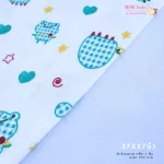 Mimibabe ผ้าอ้อมสาลู 27x27 นิ้ว แพ็คละ 6 ผืน - ลายกบเขียว+สีพื้นฟ้า