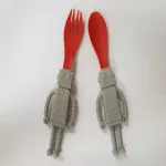Nikkokids, utensils, carrots, robots, chopsticks, little clouds Spoon to learn to eat And sediment for children, silicone, size 95*33*160 mm.